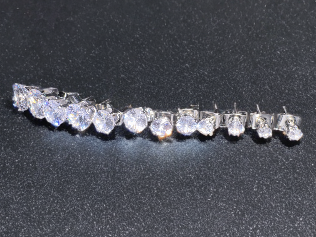 Stainless Steel 6 Set Clear Stone Stud Earrings - Krayzen 