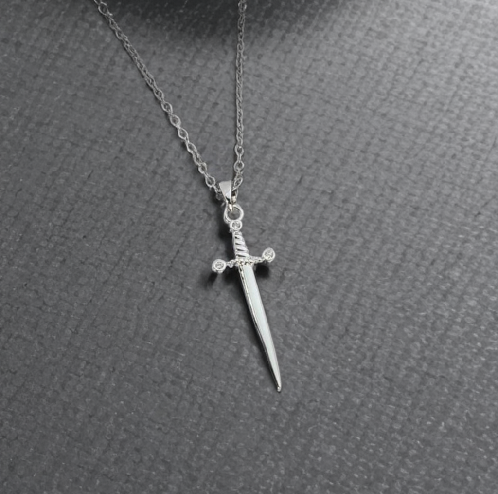 Titanium Steel Couple Necklace Set – Heart & Sword - Krayzen 